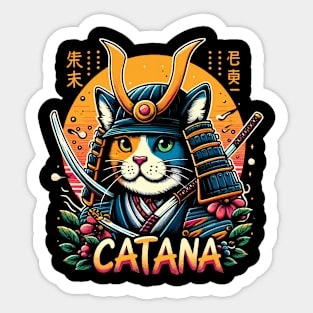 Retro Vintage Catana Samurai - 80s Aesthetic Sticker